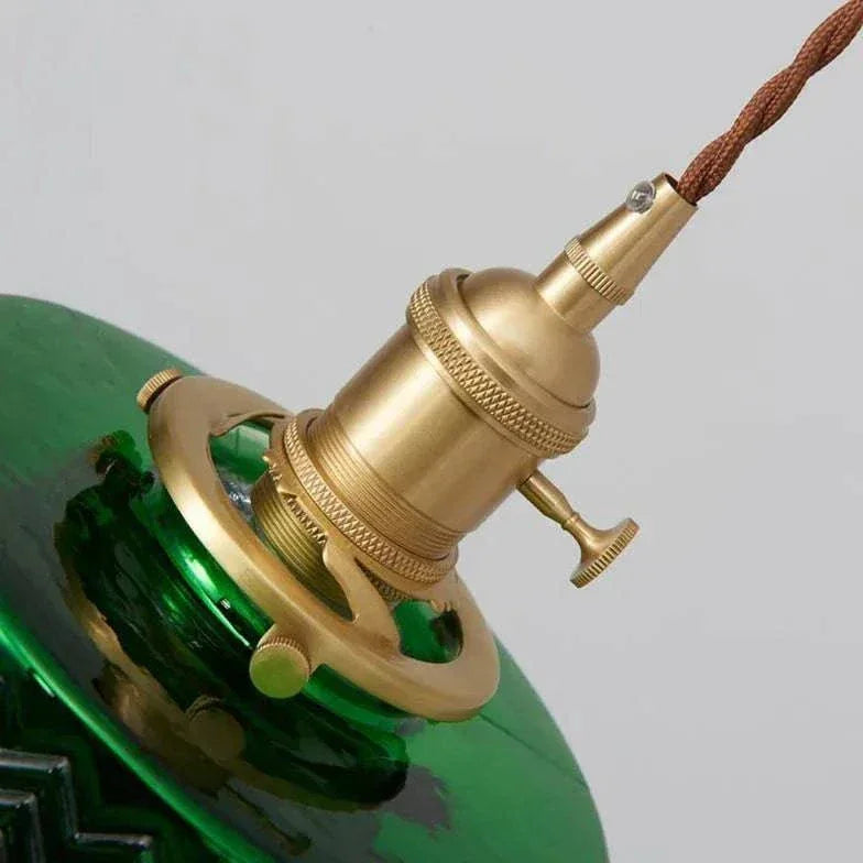 Lustre Design Rond Verre Vert Vintage - Clowas.fr