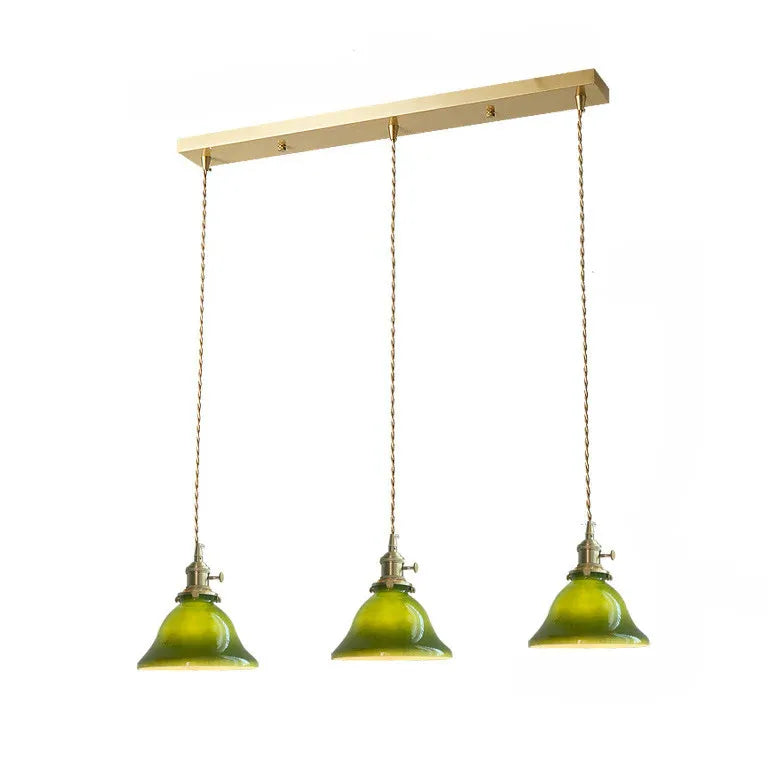 Green Vintage Glass Living Room Pendant Light