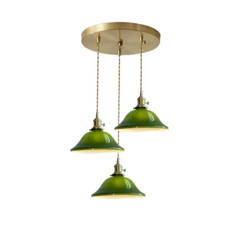 Green Vintage Glass Living Room Pendant Light