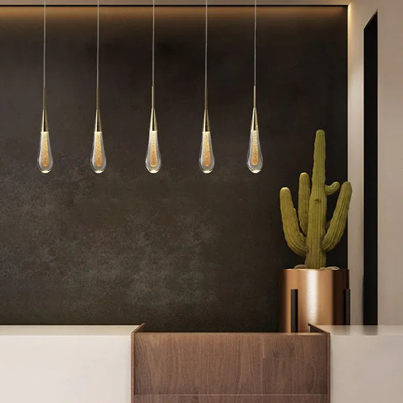 Droplettes linéarité Gold Kitchen Pendant Light