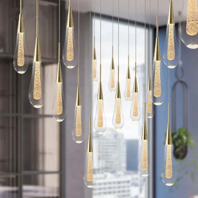 Droplettes linéarité Gold Kitchen Pendant Light