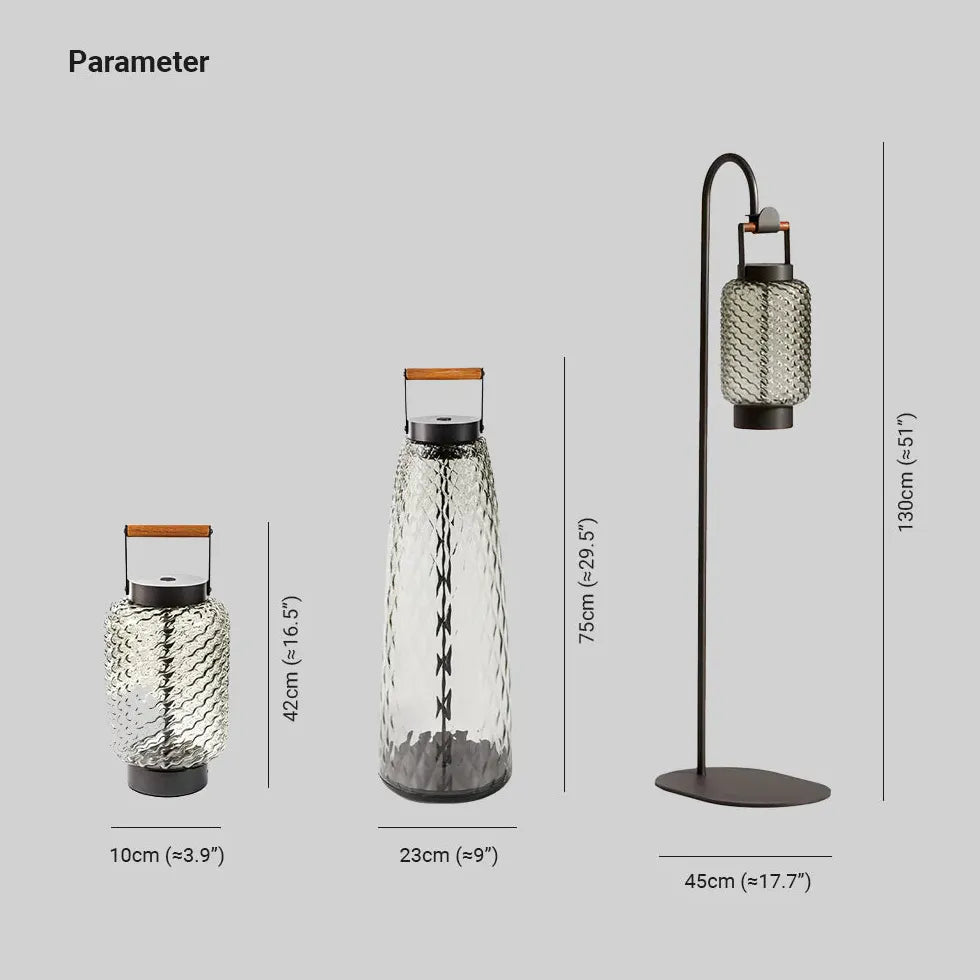 Manipuler les lampadaires en verre en verre texturé