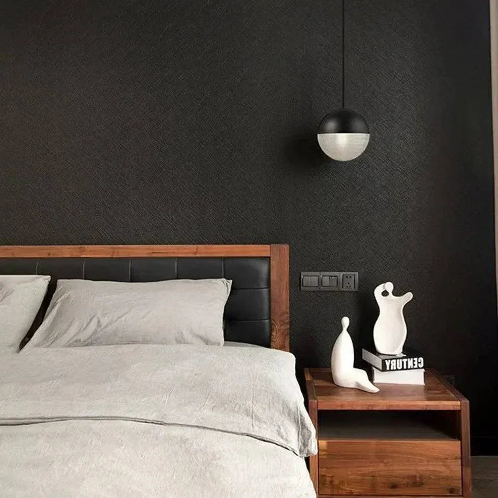 Suspension Boule Noire Verre Minimaliste Nordique - Clowas.fr