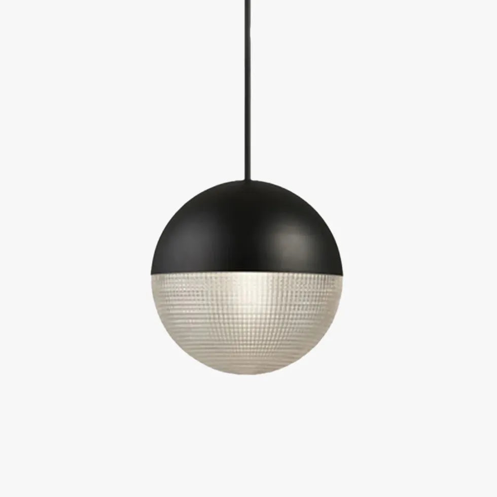 Suspension boule noire verre minimaliste nordique