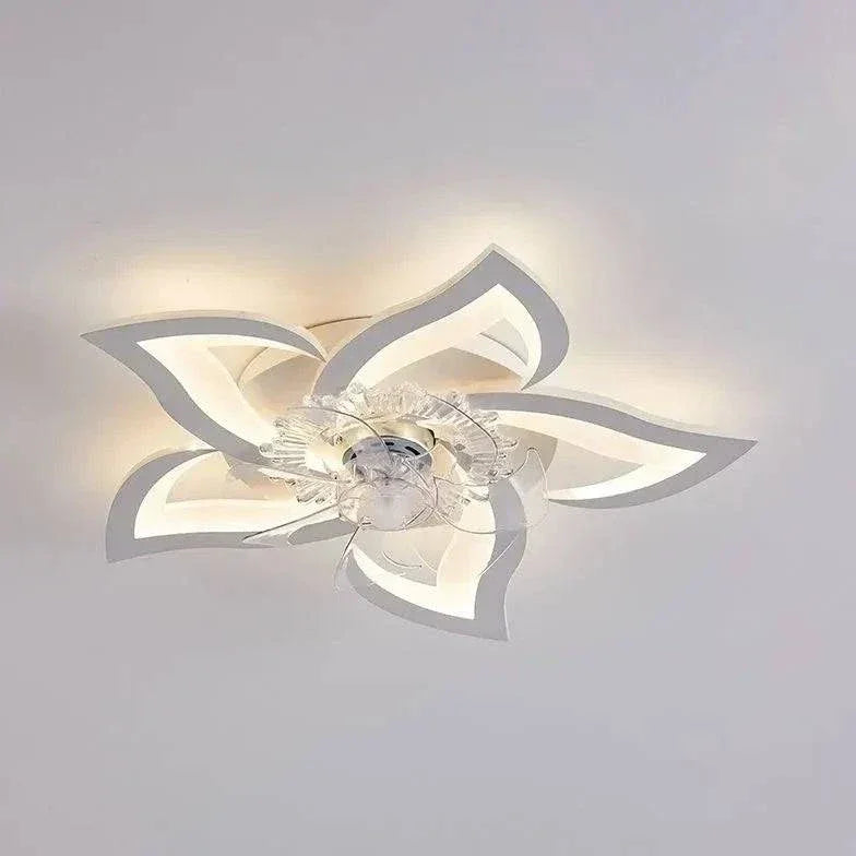 Ventilateur Plafonnier Led Fleur Blanche Pour Chambre - Clowas.fr