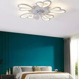 Ventilateur plafonnier LED fleur blanche pour chambre