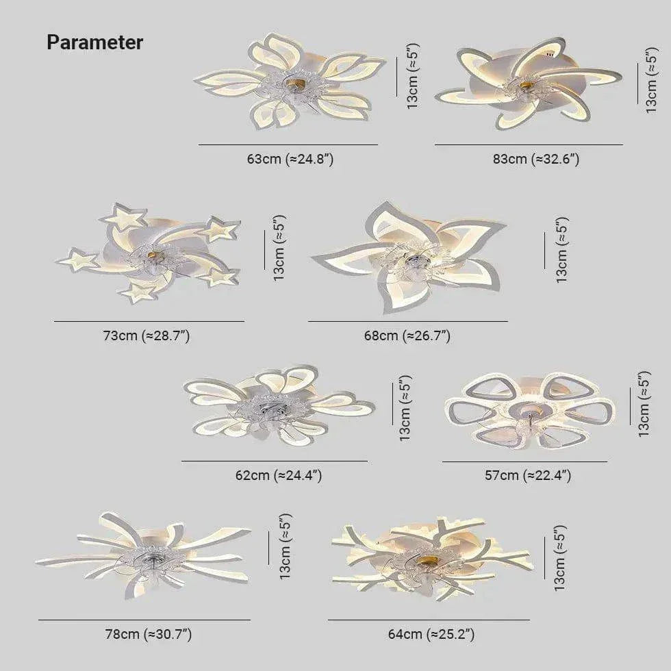 Ventilateur Plafonnier Led Fleur Blanche Pour Chambre - Clowas.fr