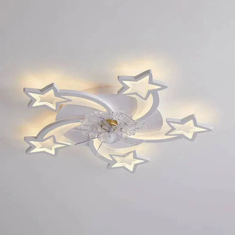 Ventilateur Plafonnier Led Fleur Blanche Pour Chambre - Clowas.fr