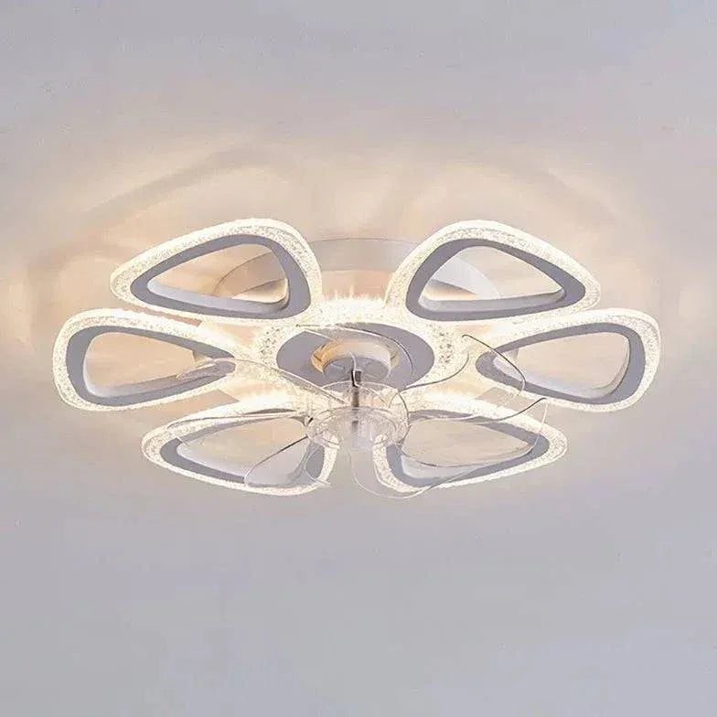 Ventilateur Plafonnier Led Fleur Blanche Pour Chambre - Clowas.fr