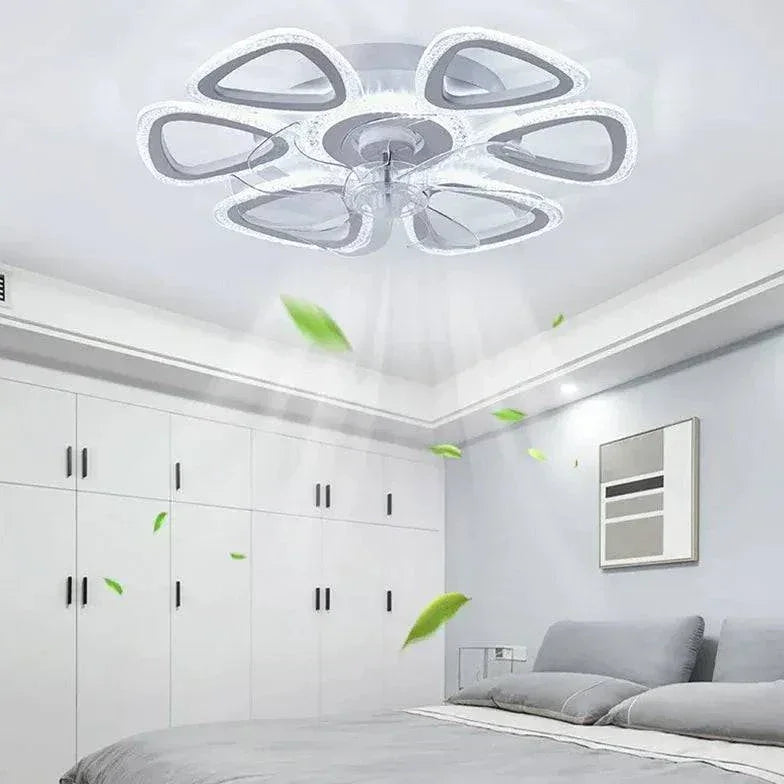 Ventilateur Plafonnier Led Fleur Blanche Pour Chambre - Clowas.fr