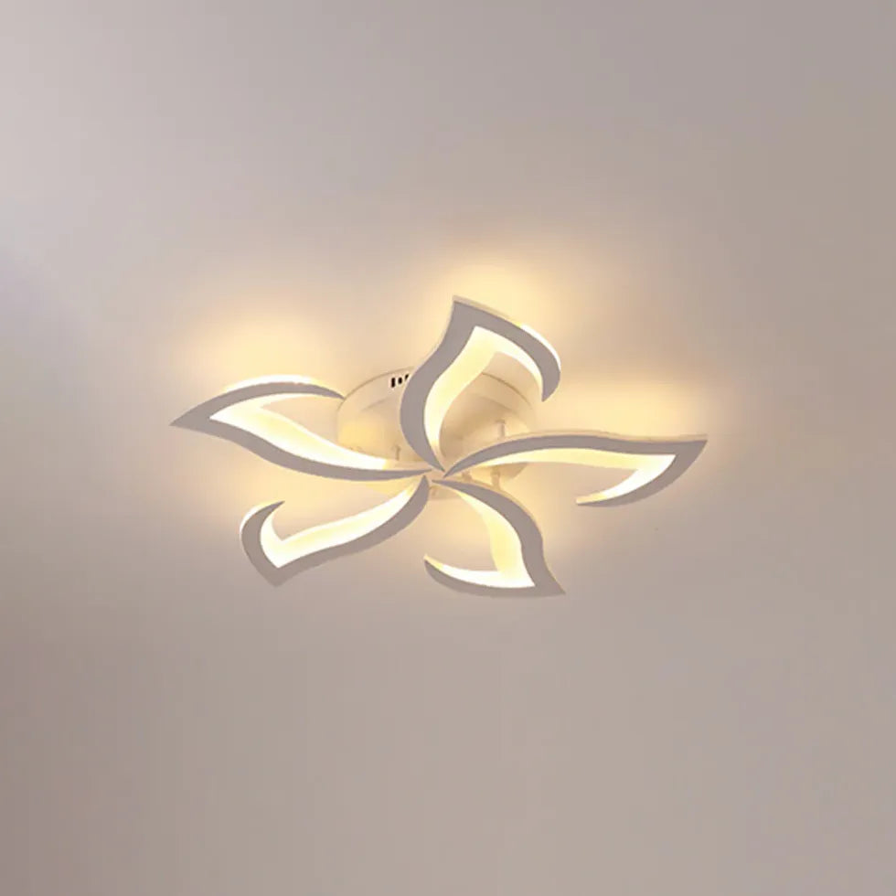 Petal-Shaped White Living Room Ceiling Light