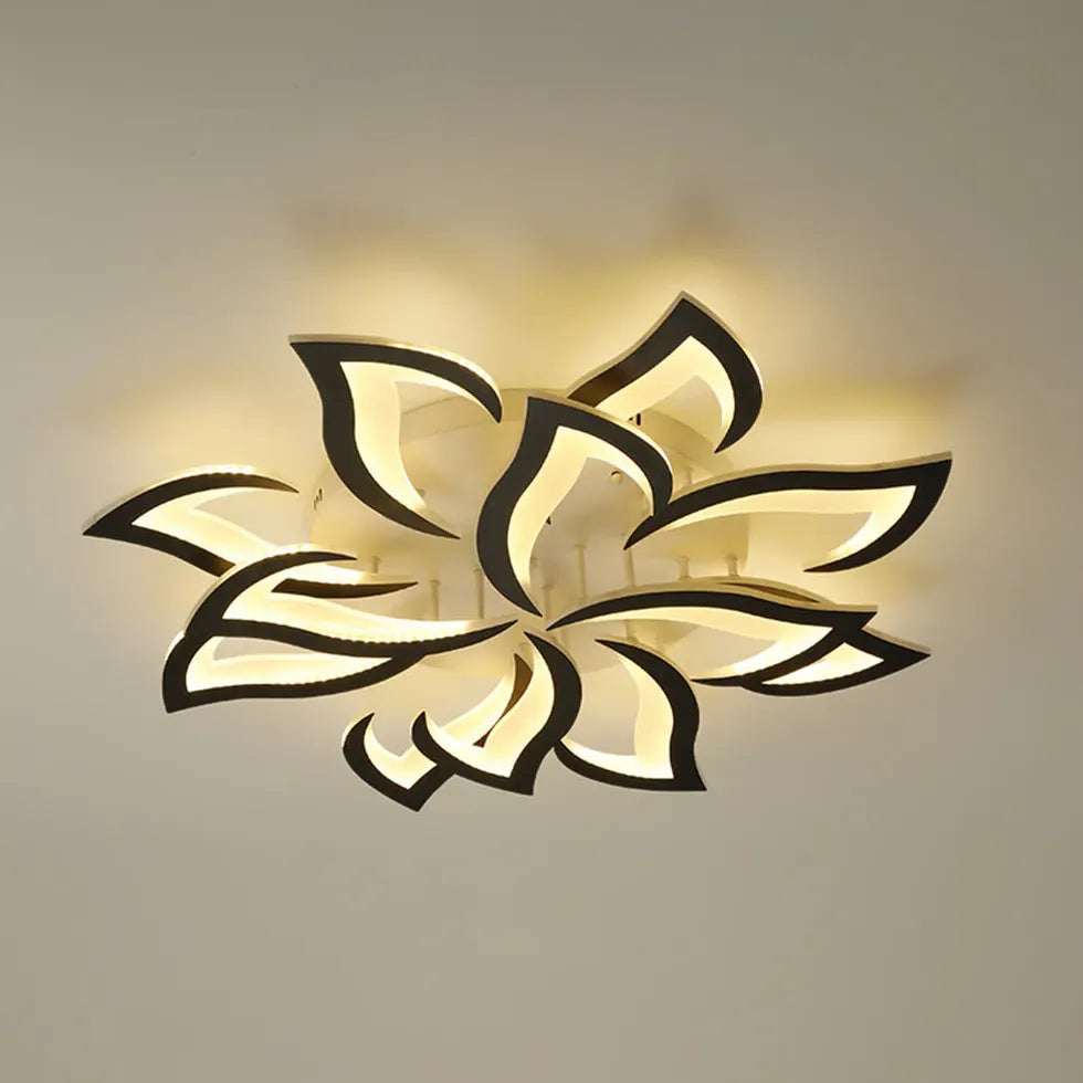 Petal-Shaped White Living Room Ceiling Light