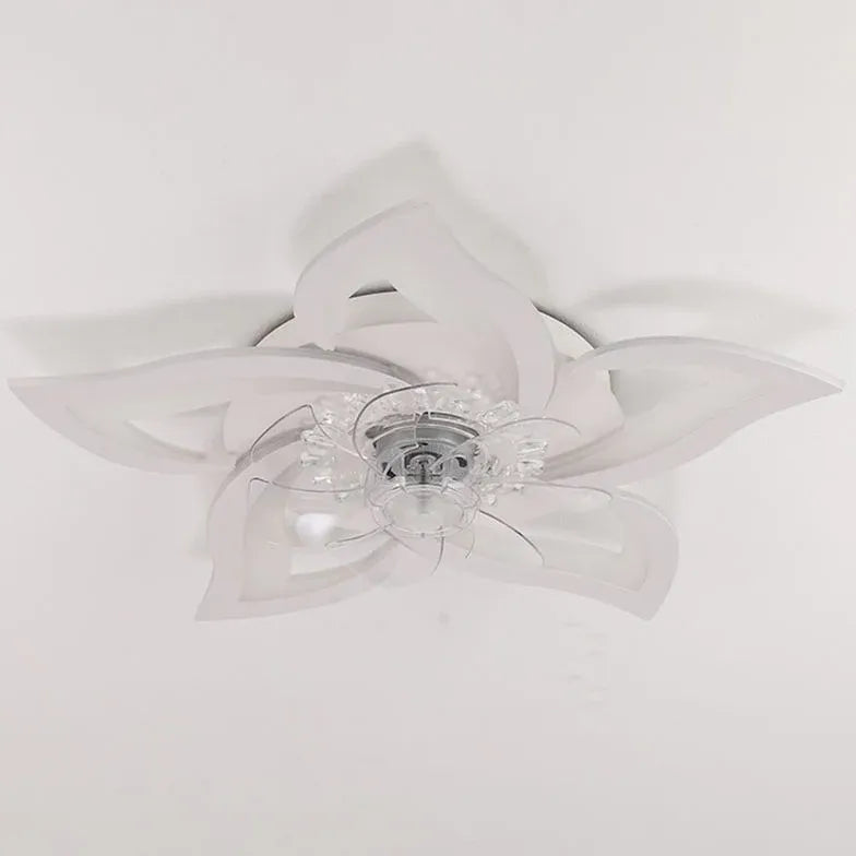 Ventilateur LED blanc en forme de pétales