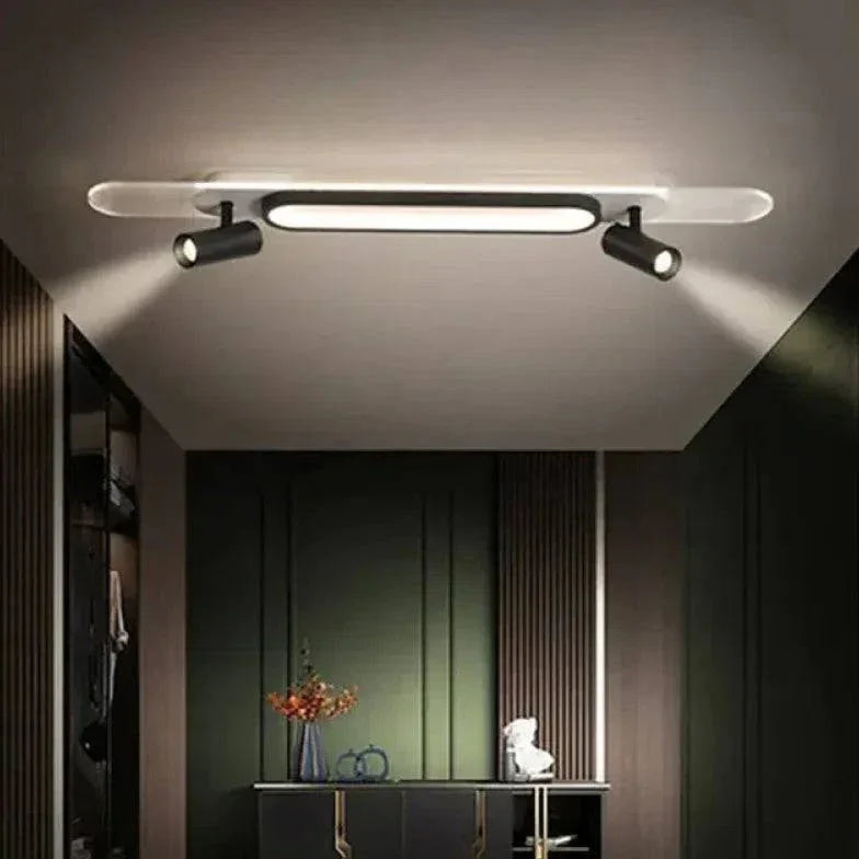 Plafonnier Led Noir Réglable Pour Salon - Clowas.fr