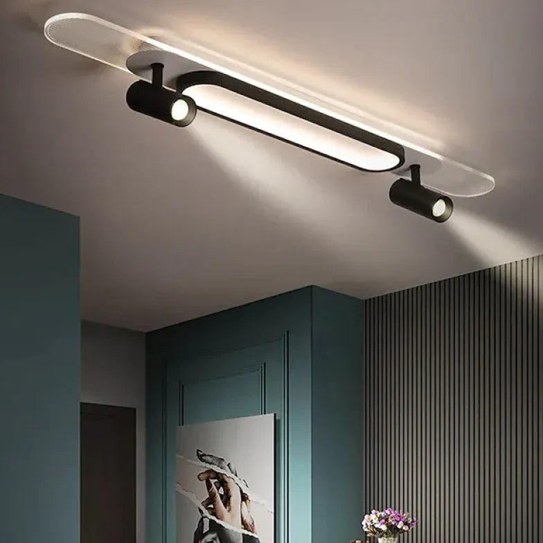 Plafonnier LED noir réglable pour salon