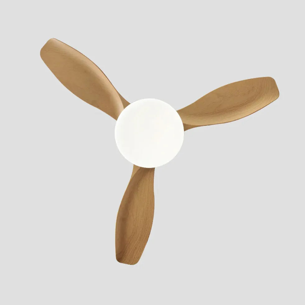 3-Blade Wood Bedroom Fan Light