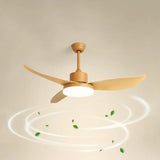 Curved Blade Modern Dining Room Fan Light