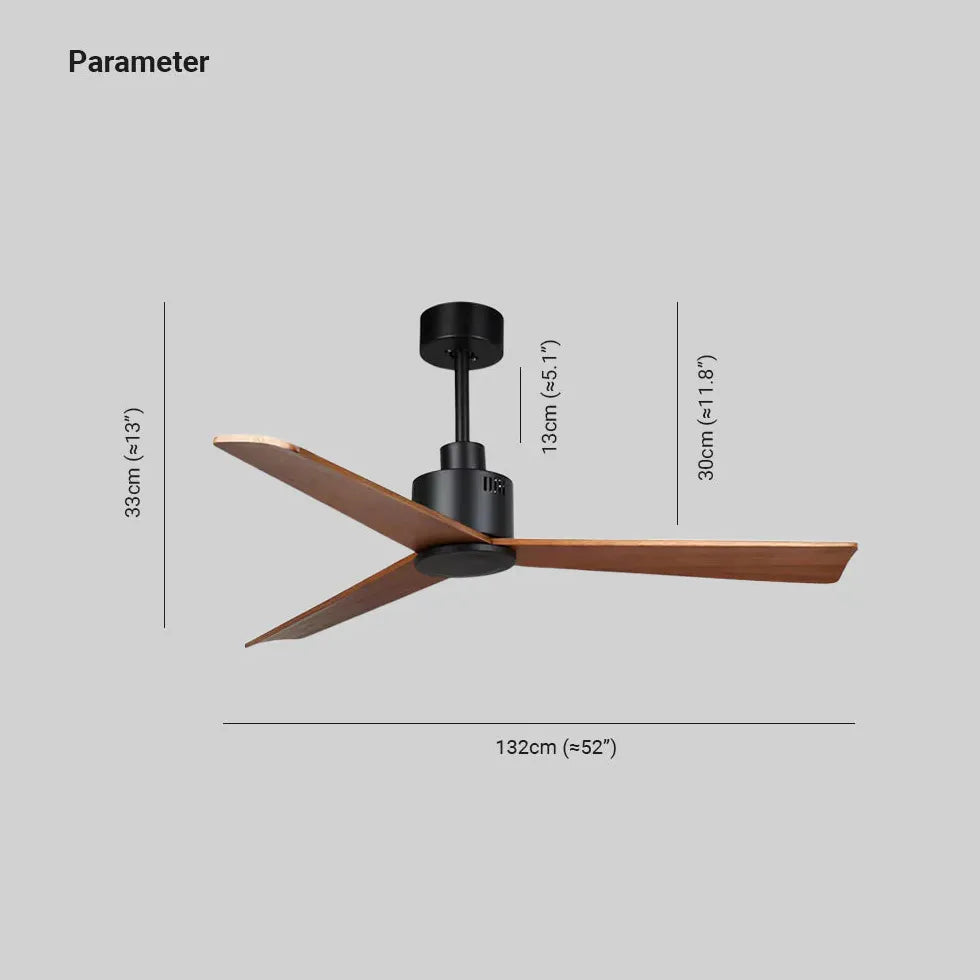 Couleur de noyer à trois lames Lumière de ventilateur de cuisine simple