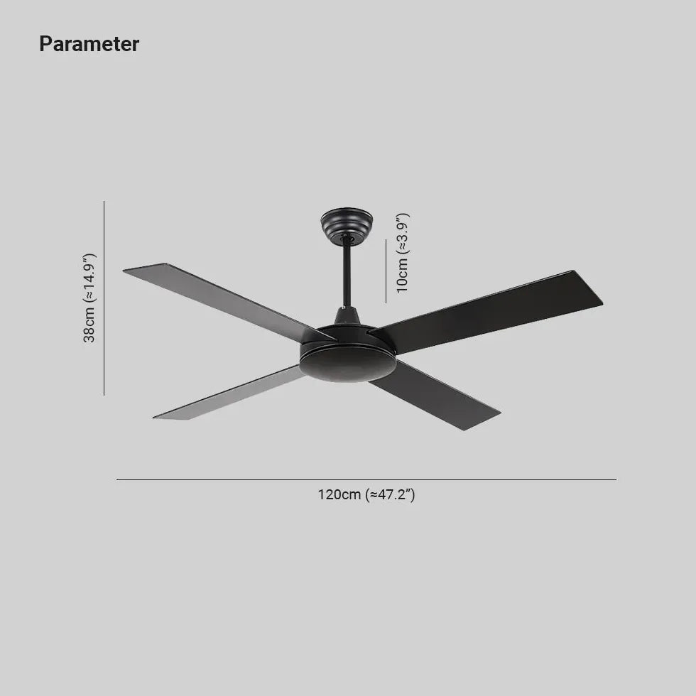 Black Metal Four-Leaf Ceiling Fan Light