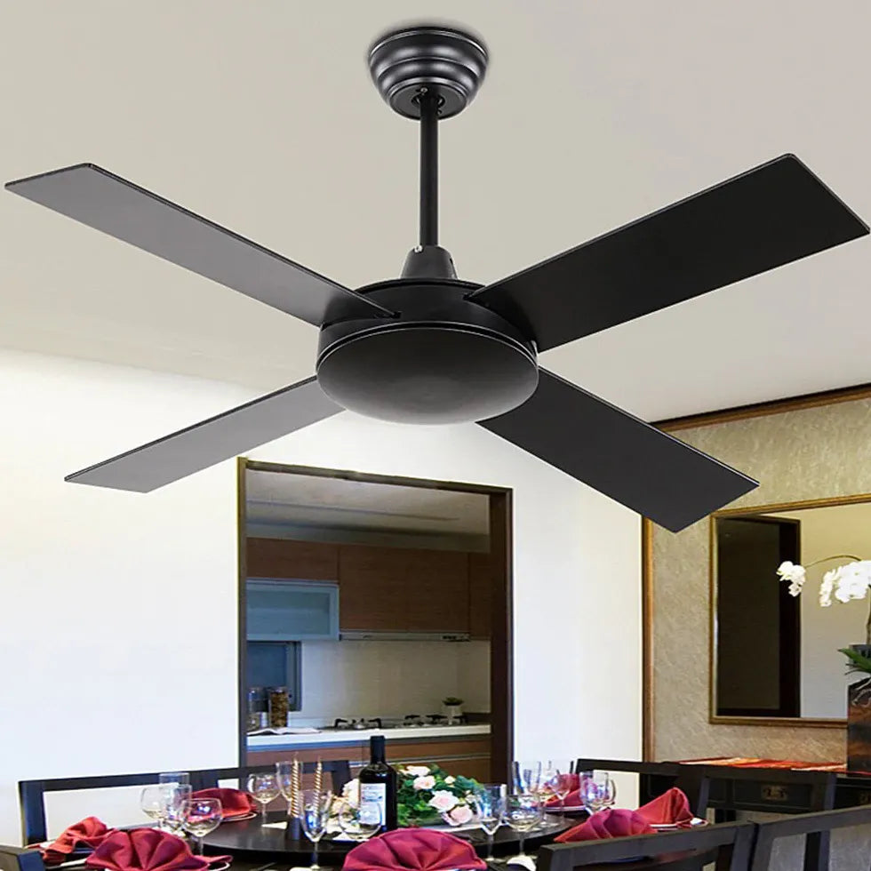 Black Metal Four-Leaf Ceiling Fan Light