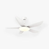 Streamlined White Modern Living Room Fan Light