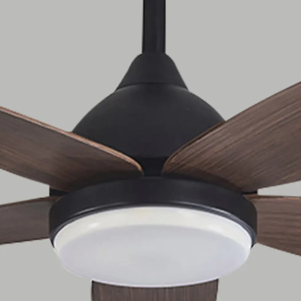 Lumière du ventilateur LED du salon noir en bois