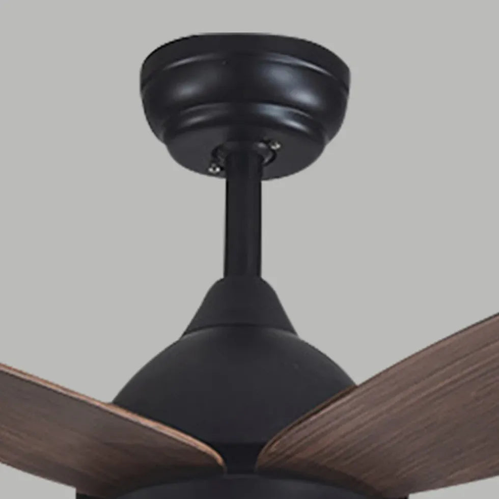 Lumière du ventilateur LED du salon noir en bois