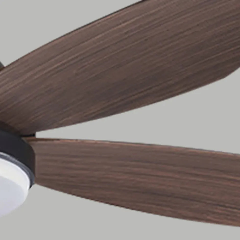 Lumière du ventilateur LED du salon noir en bois