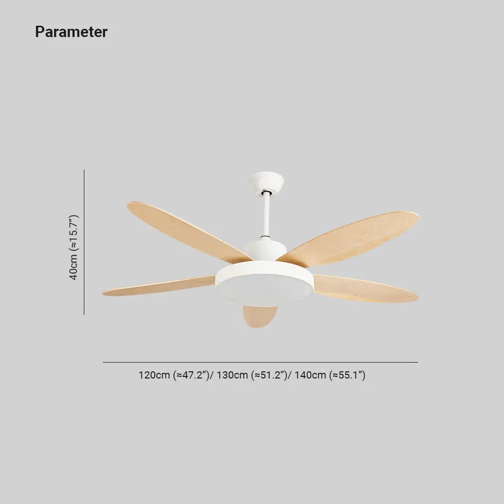 Lumière de ventilateur de la salle d'étude moderne à cinq lames