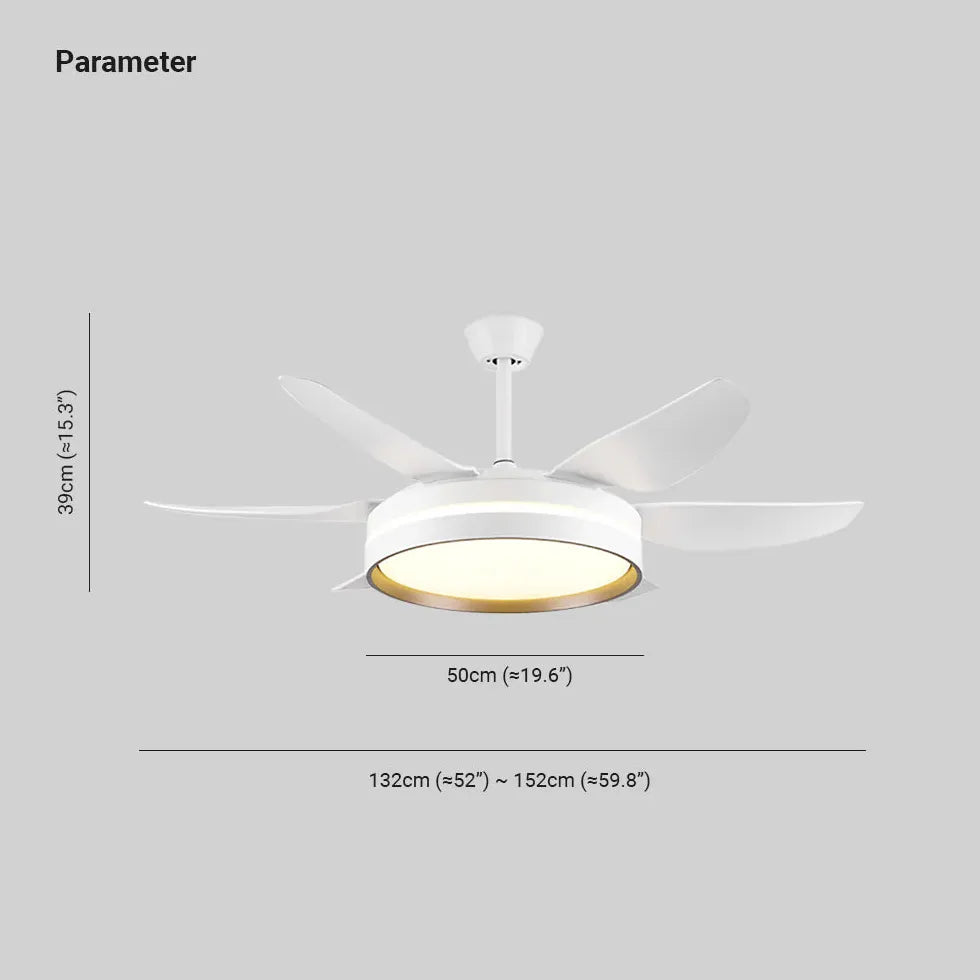 LED White Metal Modern Fan Light