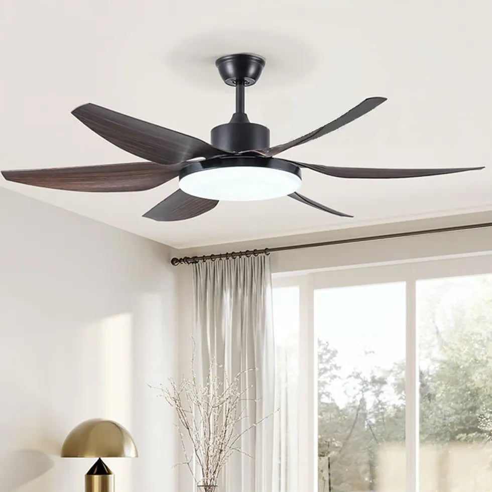 White Modern Minimalist Living Room Fan Light