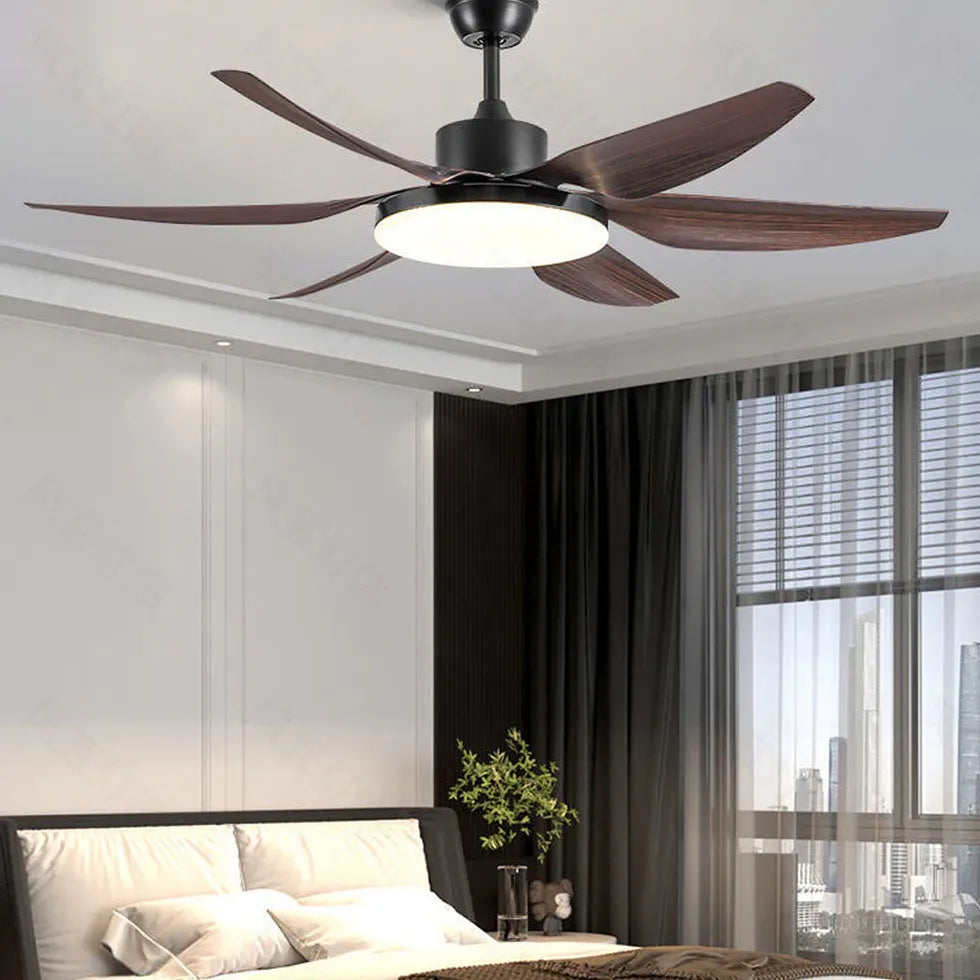 White Modern Minimalist Living Room Fan Light