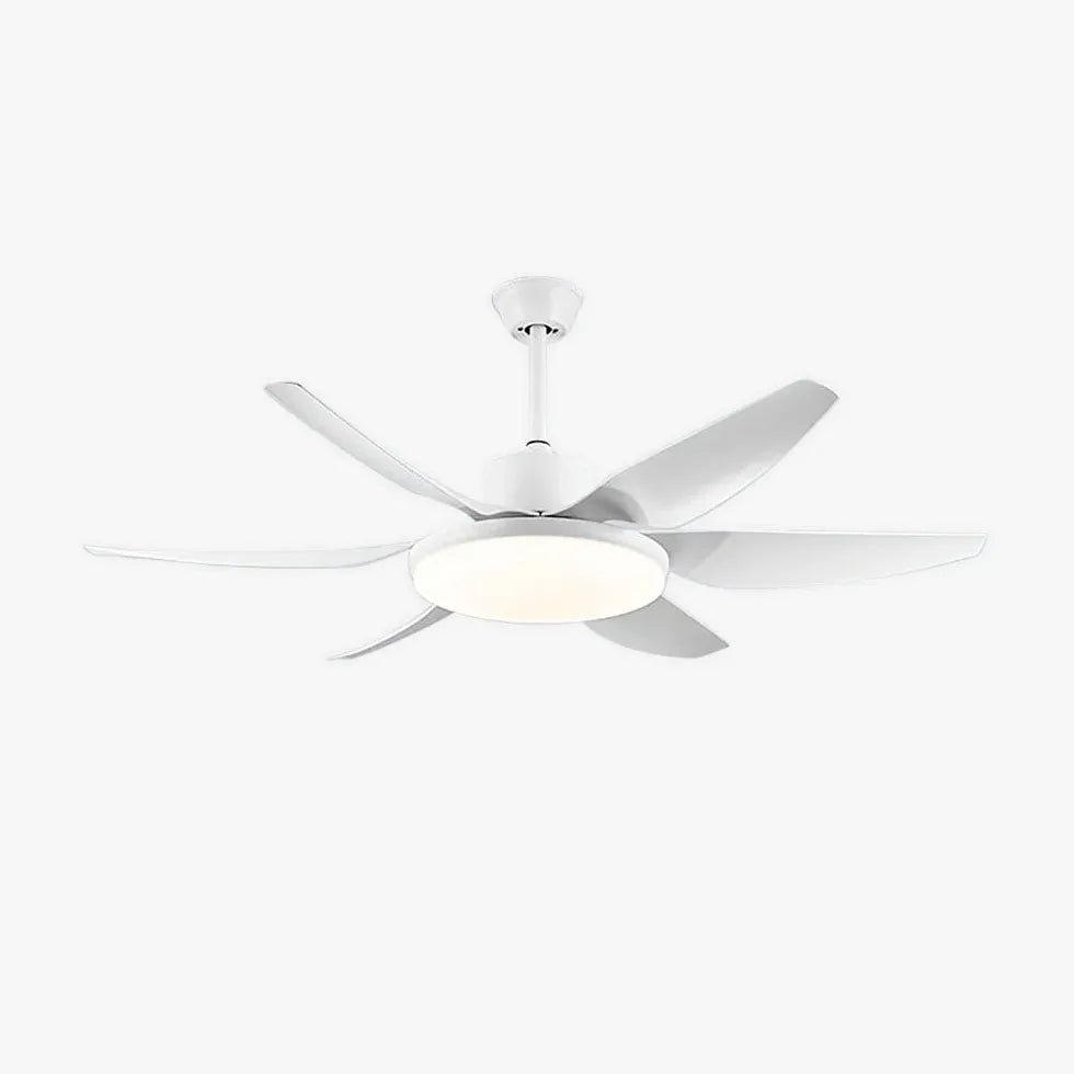 White Modern Minimalist Living Room Fan Light