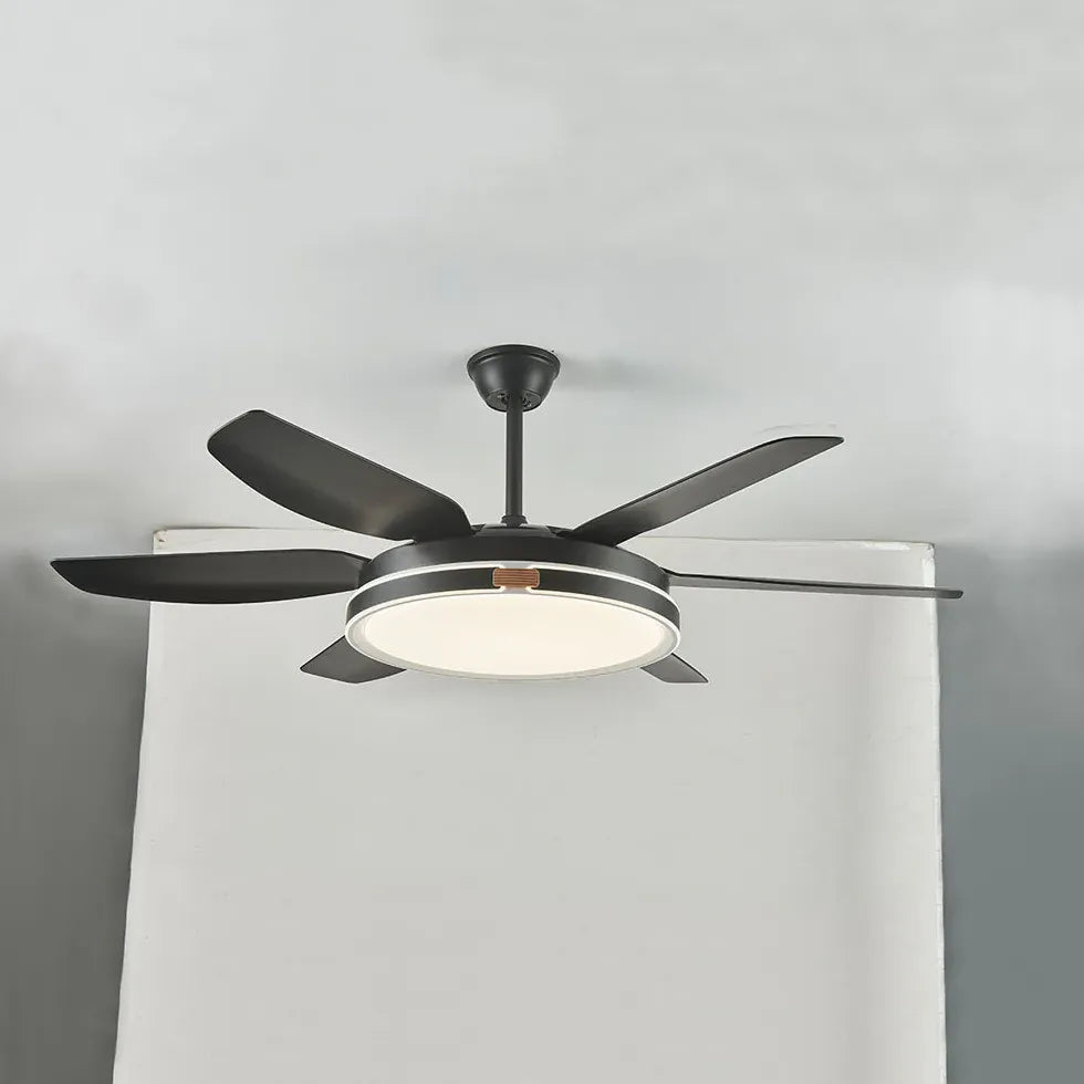 White Metal LED Modern Fan Light