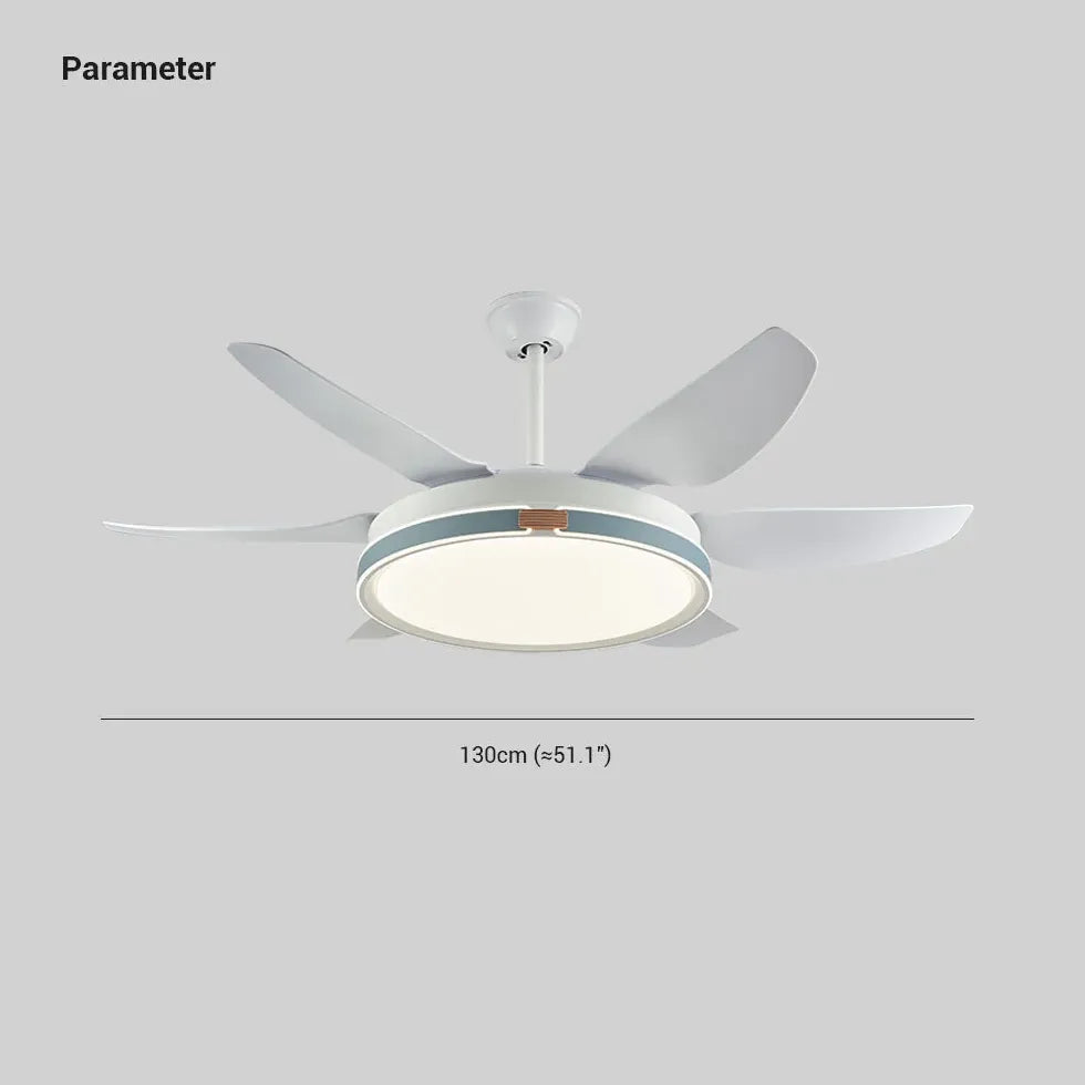 White Metal LED Modern Fan Light