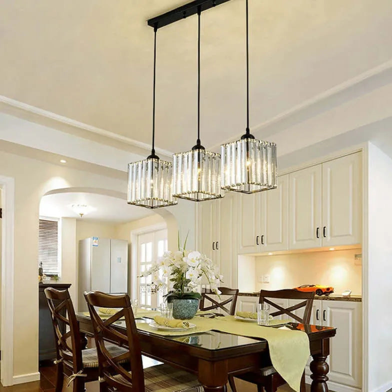 Transparent Cylindrical Glass Pendant Light