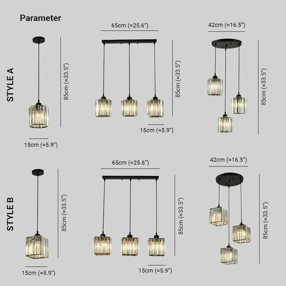 Suspension Cylindrique Nordique Minimaliste Cristal Moderne - Clowas.fr