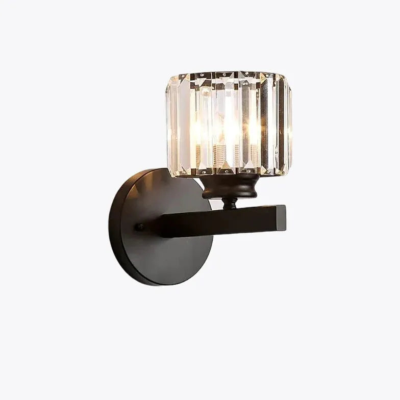 Lampe applique murale design cube cristal luxueux