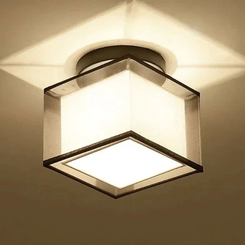 Square Black Modern Hallway Ceiling Light