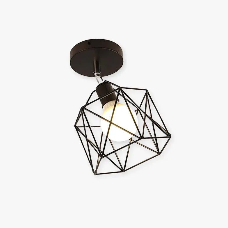 Cadre métallique géométrique Black Modern plafond Light