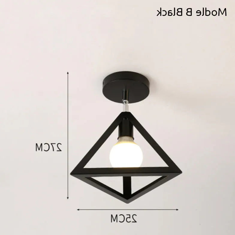 Cadre métallique géométrique Black Modern plafond Light