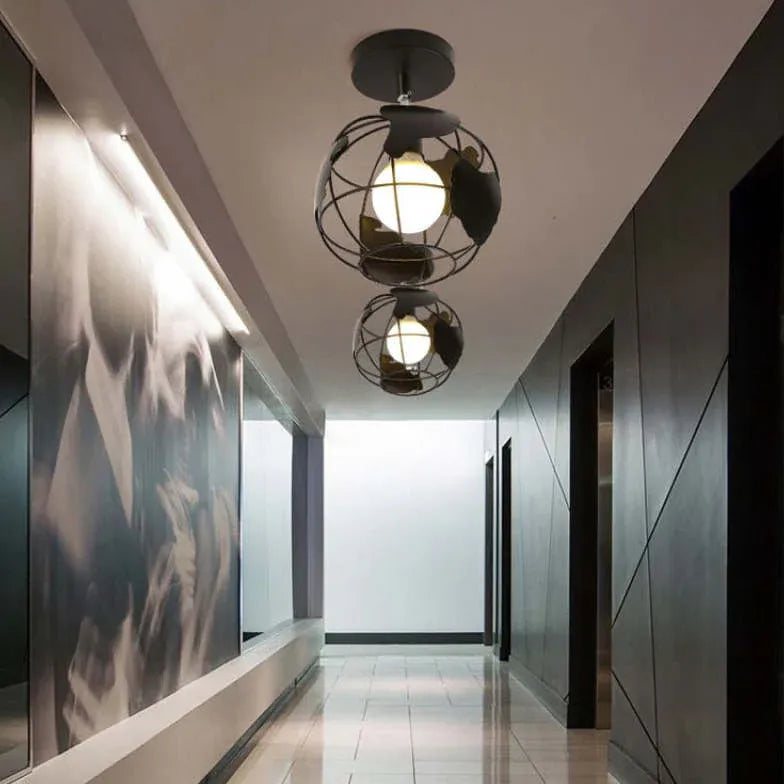 Cadre métallique géométrique Black Modern plafond Light