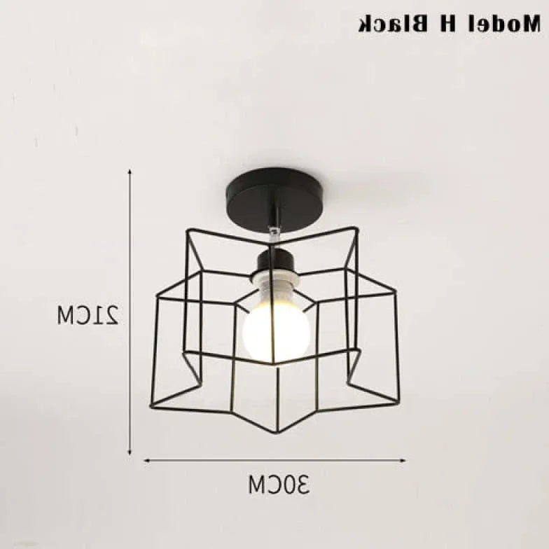 Cadre métallique géométrique Black Modern plafond Light