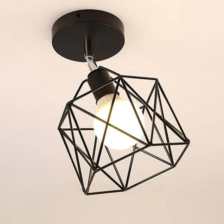 Cadre métallique géométrique Black Modern plafond Light