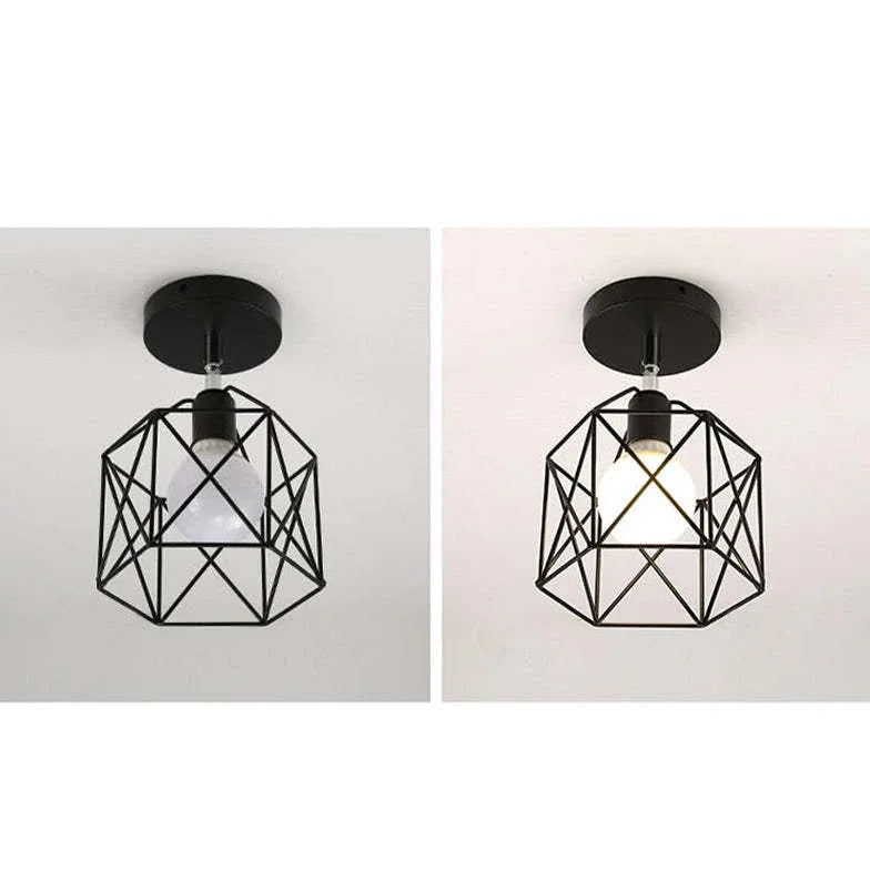 Cadre métallique géométrique Black Modern plafond Light