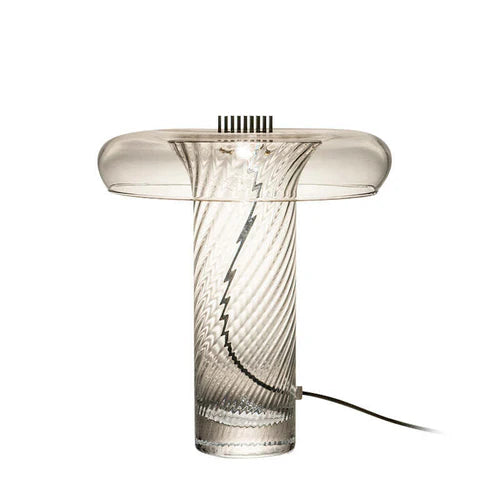 Lampe de table de colonne transparente tourbillonnante