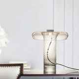 Lampe de table de colonne transparente tourbillonnante