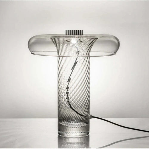 Lampe de table de colonne transparente tourbillonnante