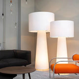 White Large Cylindrical Decorative Floor Lamp