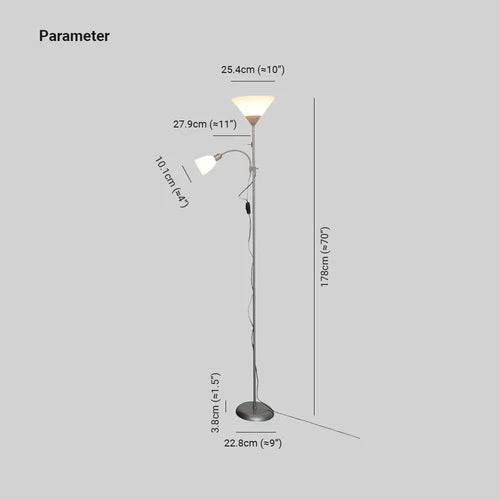 Lampadaire rechargeable à double lumière blanc